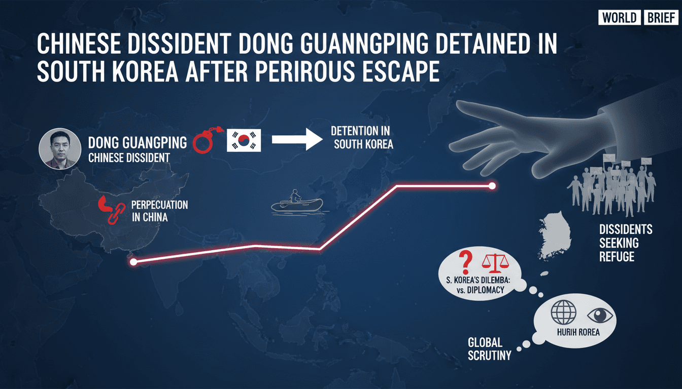 Chinese dissident Dong Guangping detained after escape to South Korea