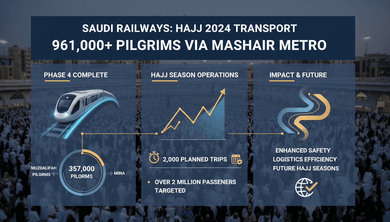 Saudi Railways transports over 961,000 pilgrims via Mashair Metro during Hajj