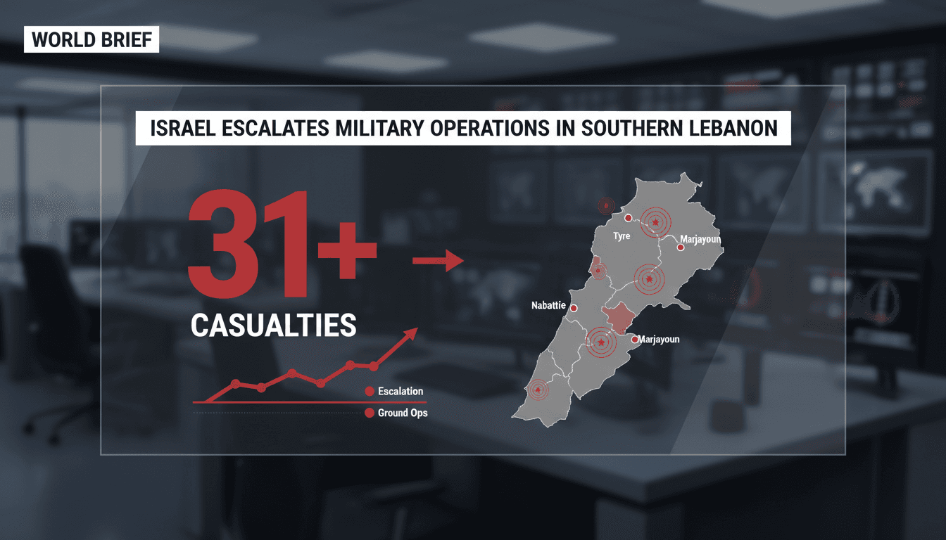 Israel escalates military operations in southern Lebanon amid rising casualties