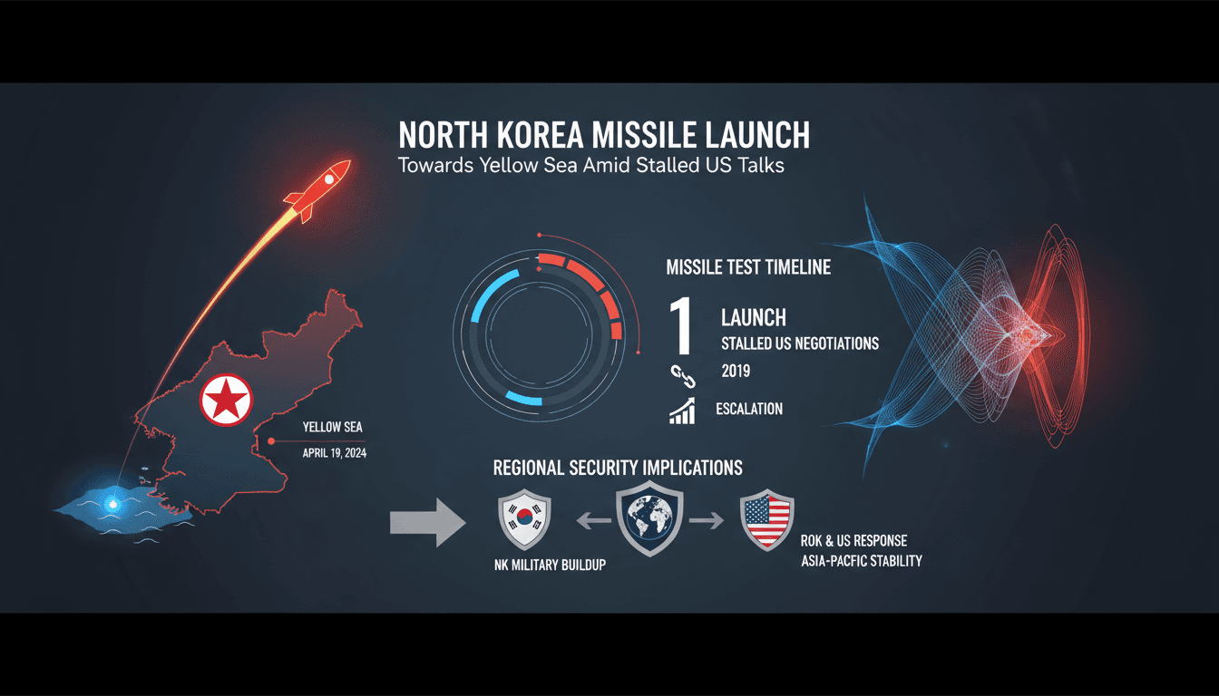 North Korean missile launch towards the Yellow Sea