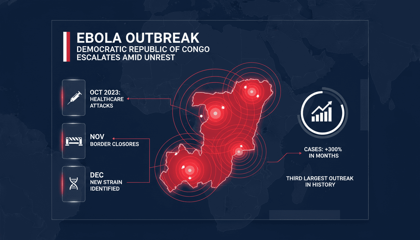 Healthcare workers responding to the Ebola outbreak in the Democratic Republic of Congo.