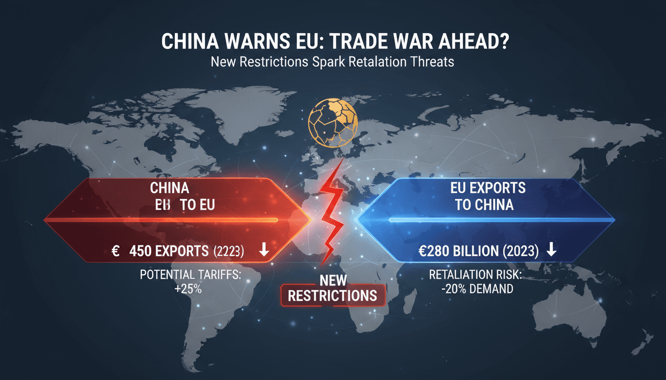 China and EU flags representing trade relations and tensions