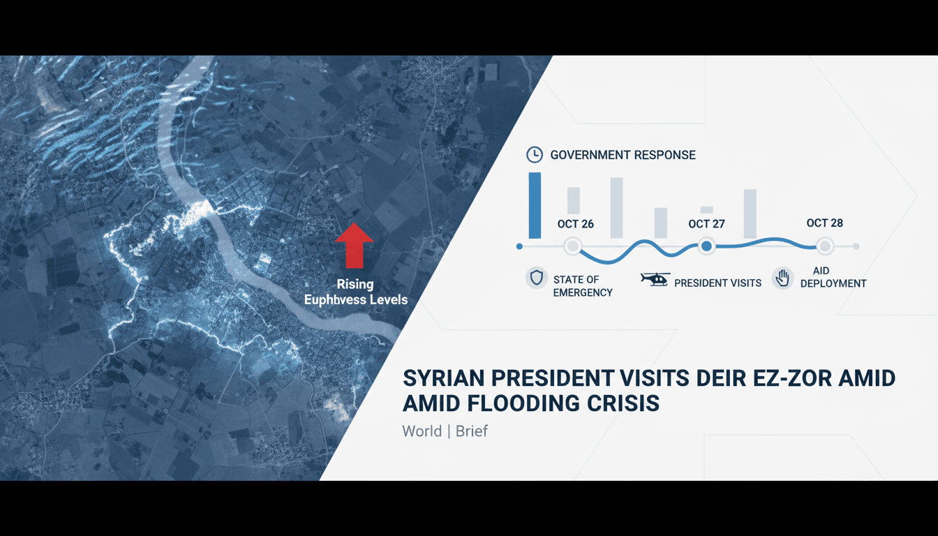President Ahmad al-Shara visiting Deir ez-Zor during flooding crisis