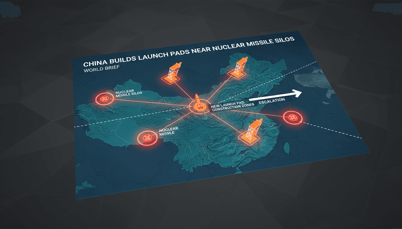 Satellite imagery showing China's new launch pads near nuclear missile silos.