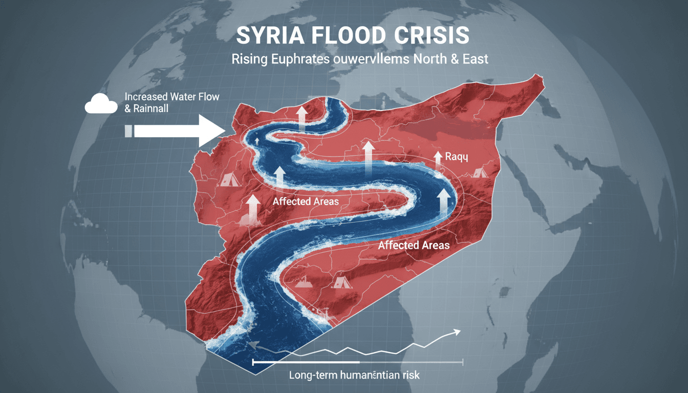 Flooding in northern and eastern Syria due to rising Euphrates River levels