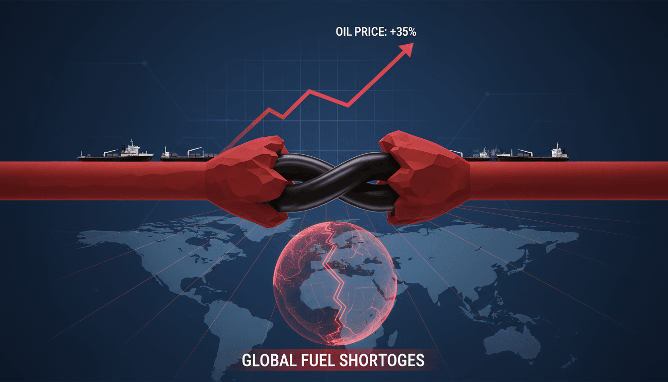 Illustration of the Strait of Hormuz and its impact on global oil trade.