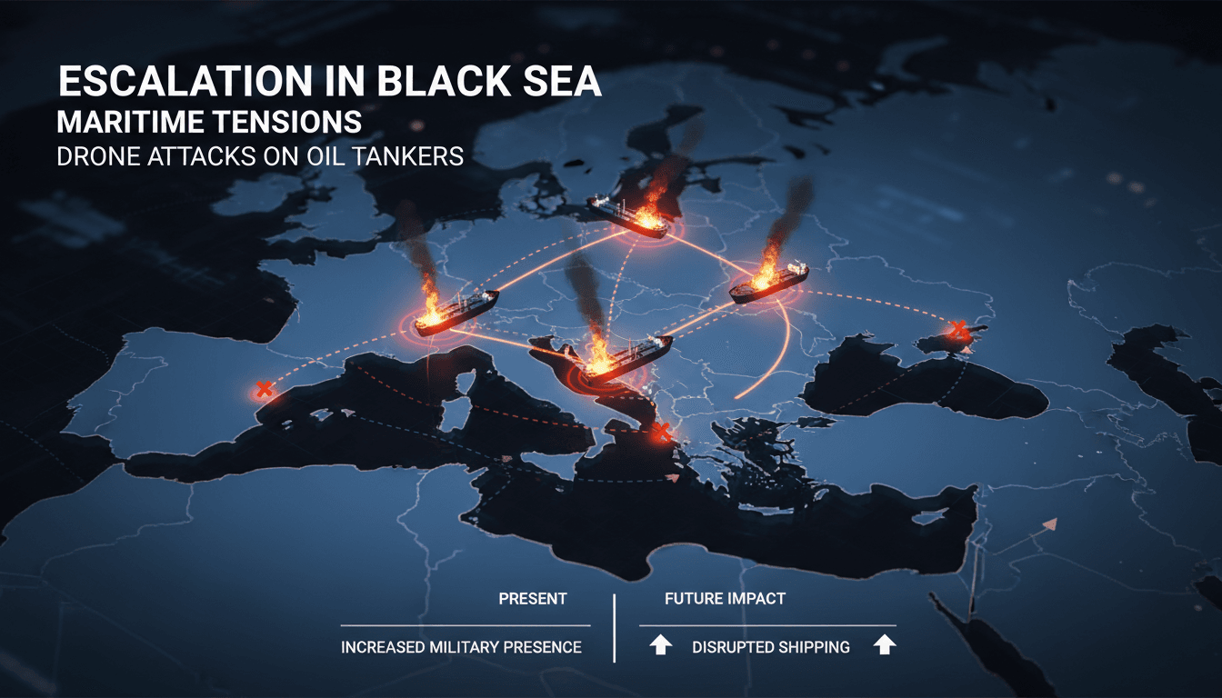 Drone attacks on three oil tankers escalate maritime tensions in the Black Sea
