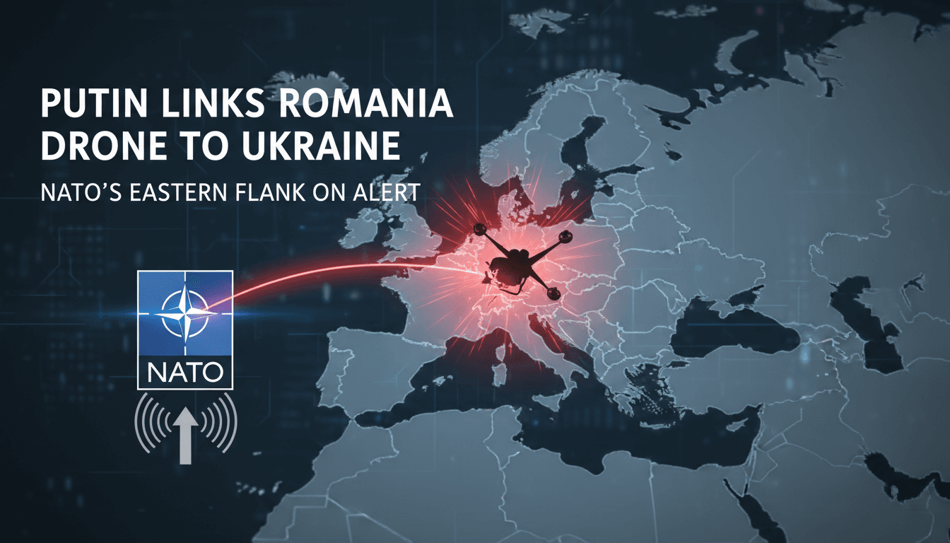 A map highlighting Romania's location and NATO's presence in Eastern Europe.