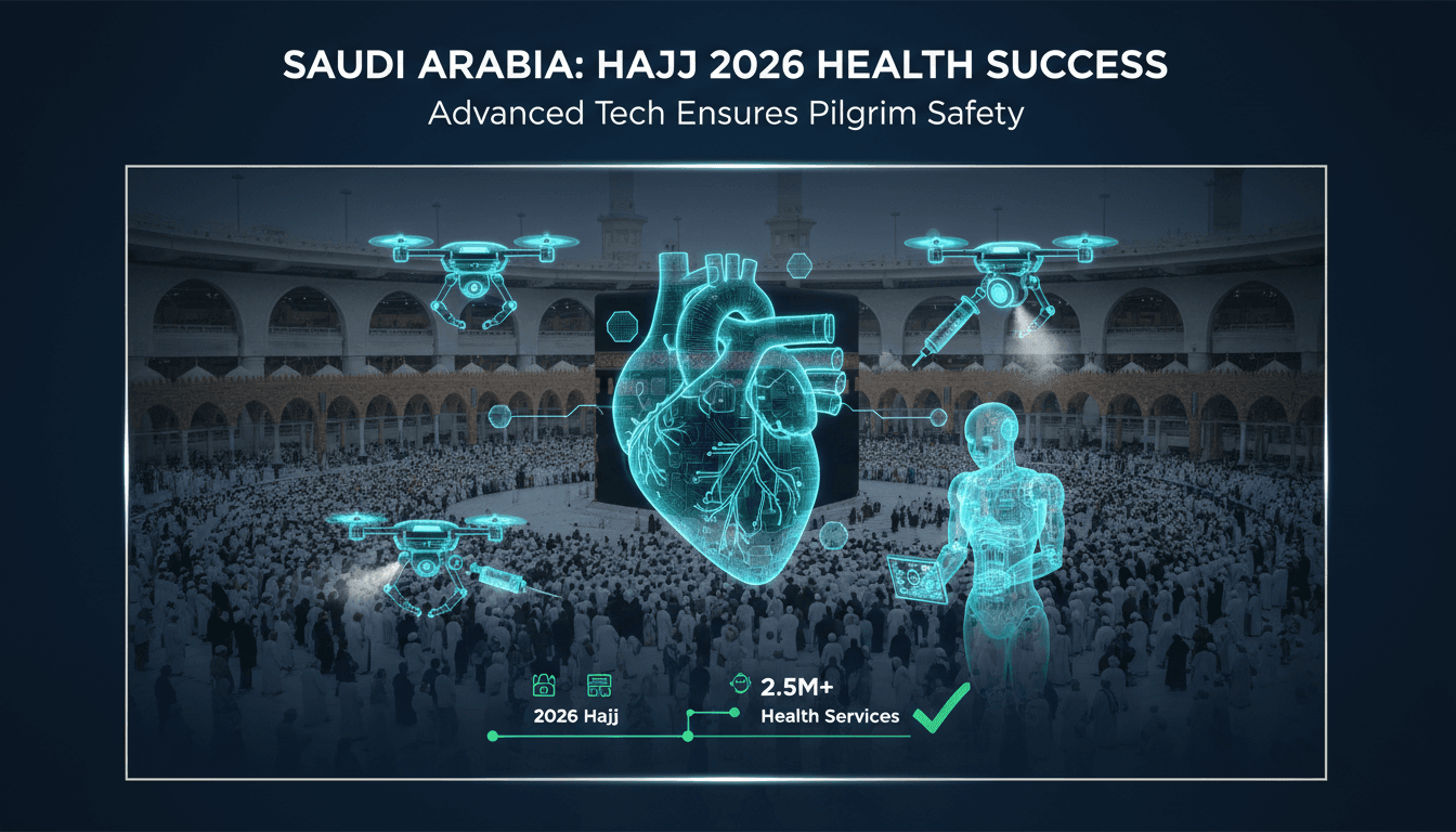 Pilgrims receiving healthcare services during the 2026 Hajj season.