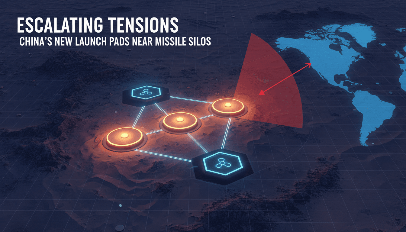 Satellite imagery showing China's new launch pads near nuclear silos.