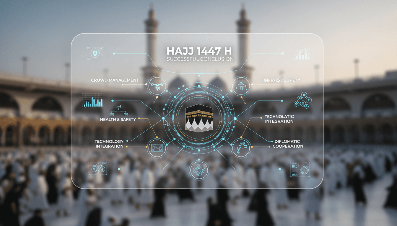 Pilgrims performing rituals during the Hajj season in Mecca.