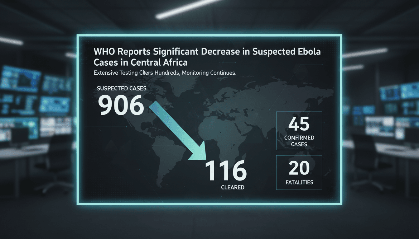 Graph showing the decline in suspected Ebola cases in Central Africa.