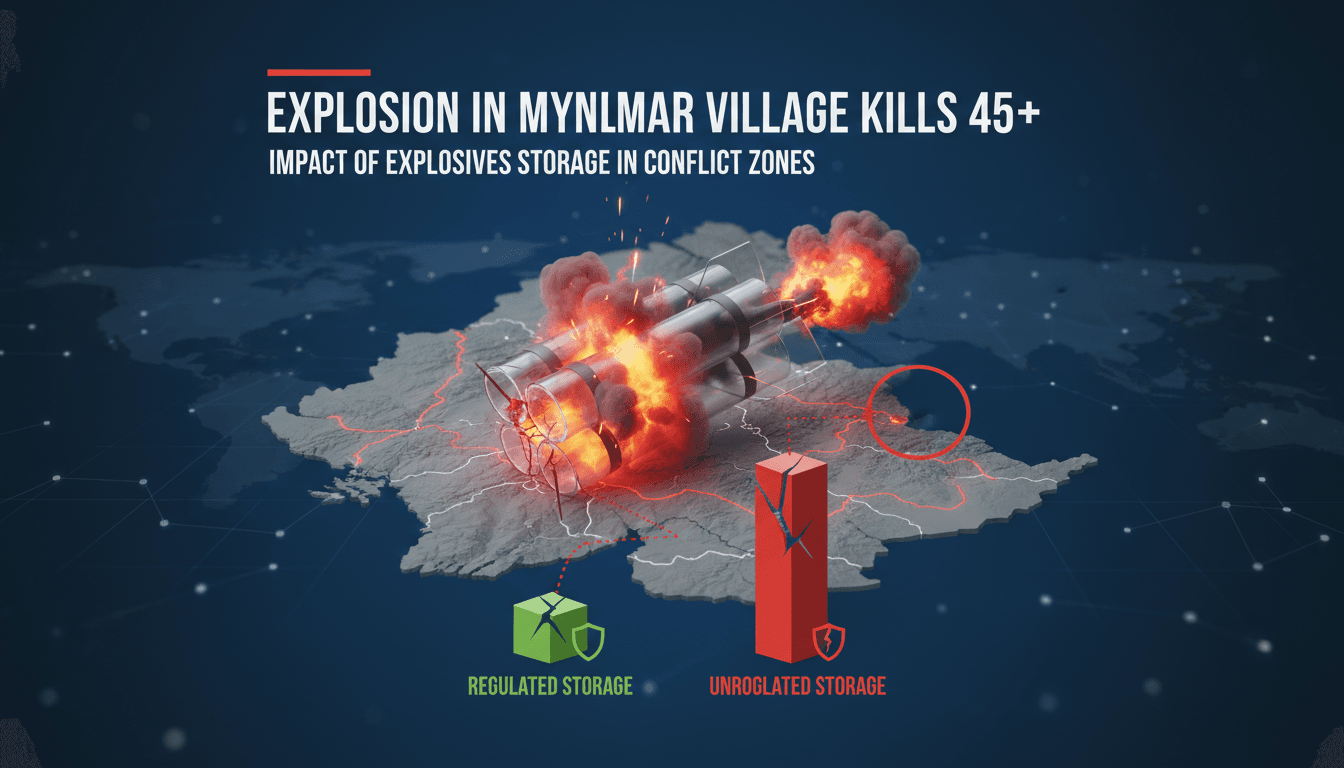 Explosion in rebel-controlled Myanmar village kills at least 45 people