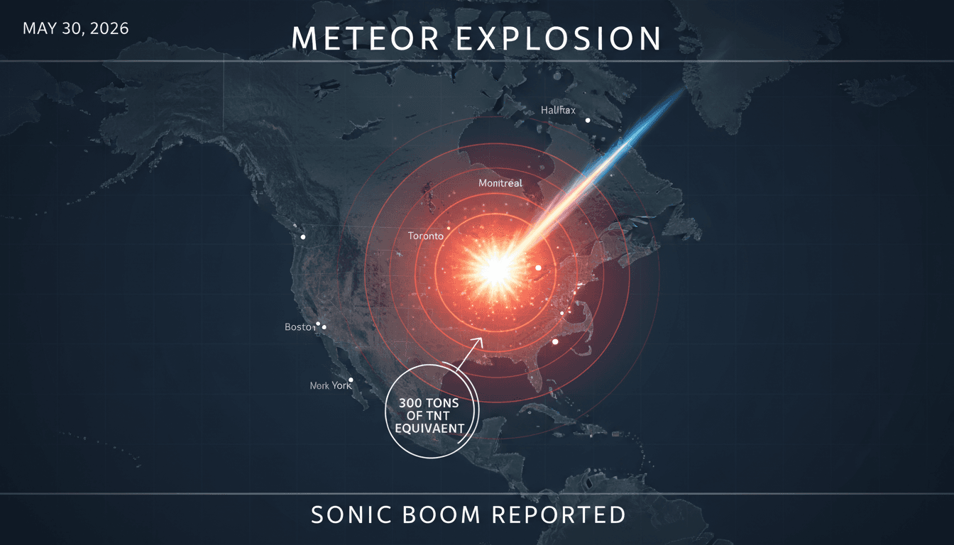 Meteor explosion over Massachusetts with sonic boom impact