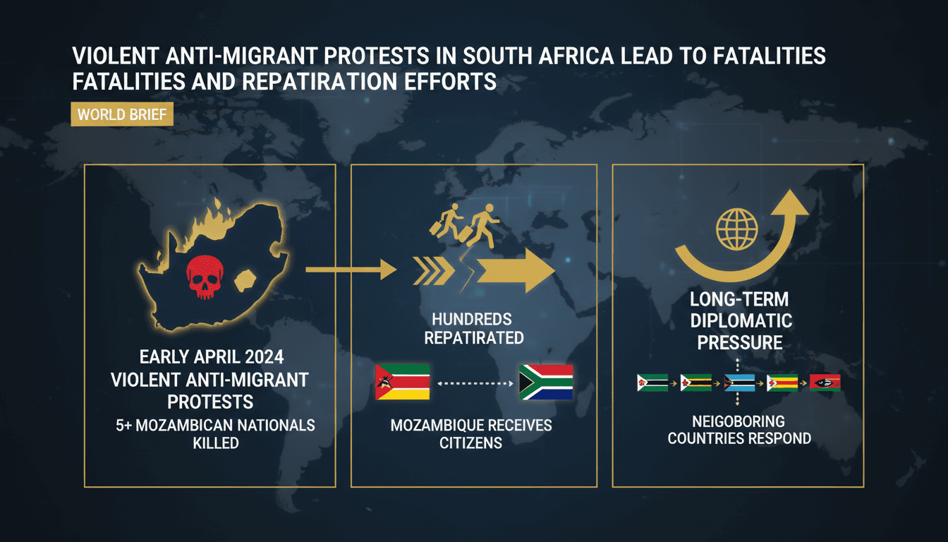 Protesters in South Africa during anti-migrant demonstrations