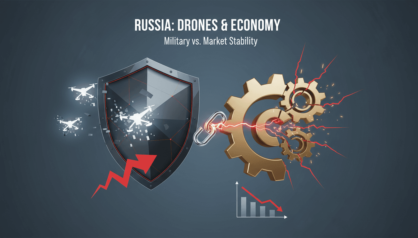 Russian forces repel a drone attack over the Leningrad region.