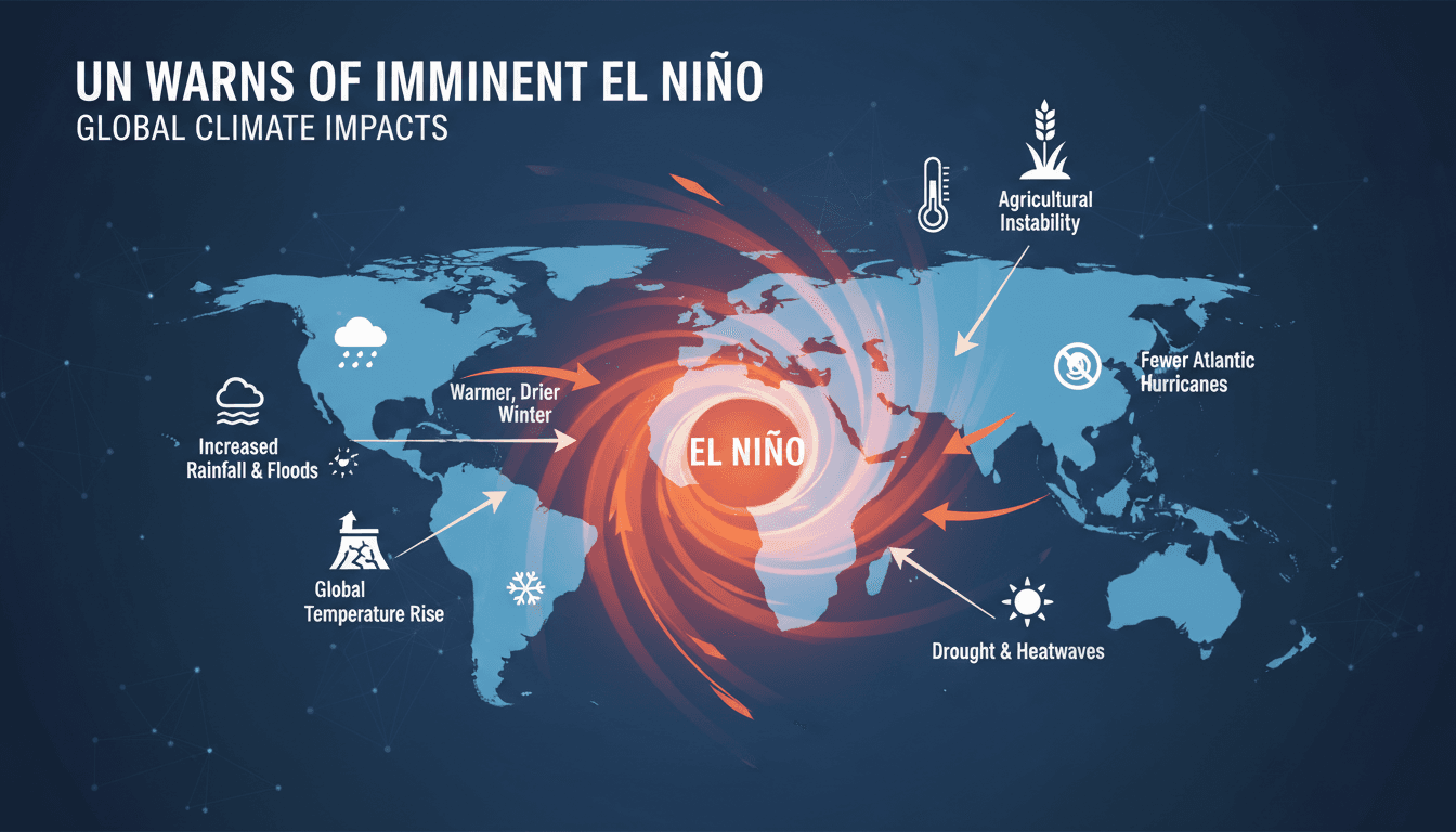 Infographic on El Niño's potential impacts on global weather and agriculture