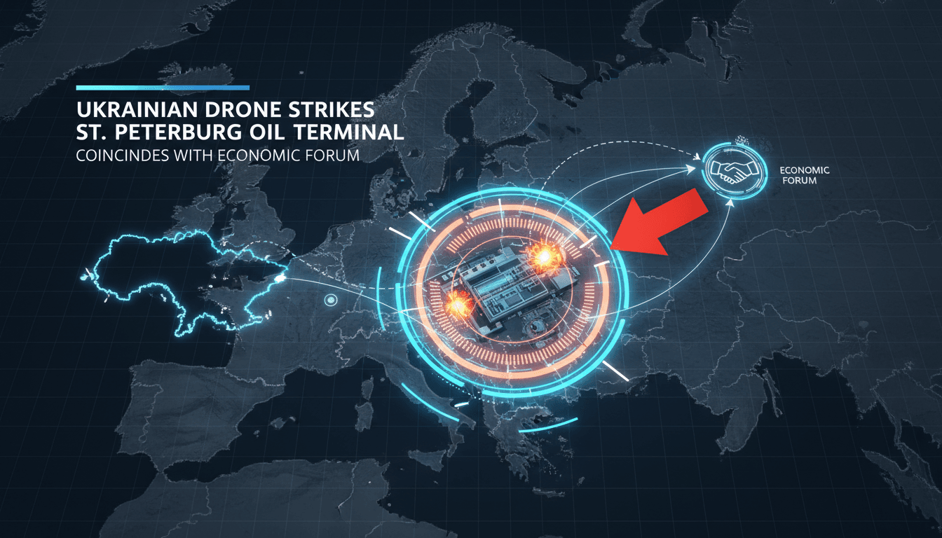 Ukrainian drone strikes St. Petersburg oil terminal during economic forum