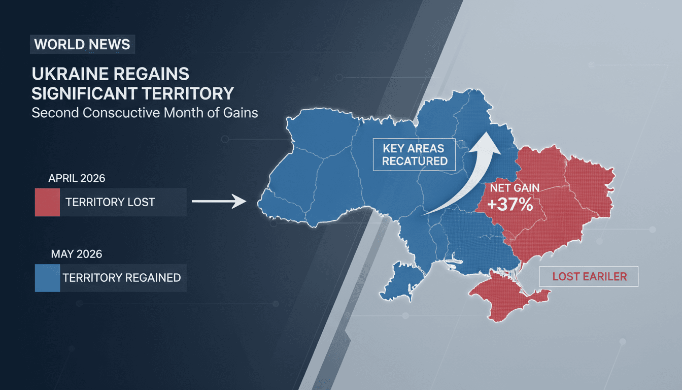 Map showing Ukraine's territorial gains in May 2026