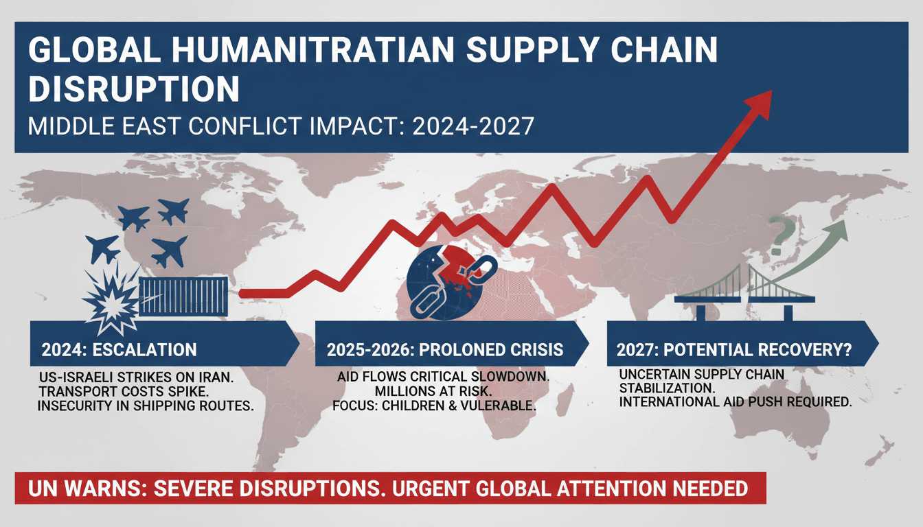 UN report on humanitarian supply chain disruptions due to Middle East conflict