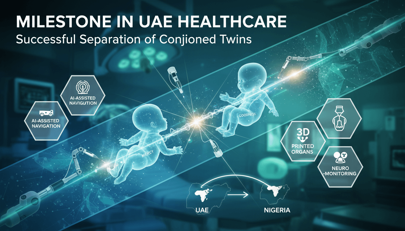 Conjoined twins Mercy and Goodness after successful separation surgery in Abu Dhabi.