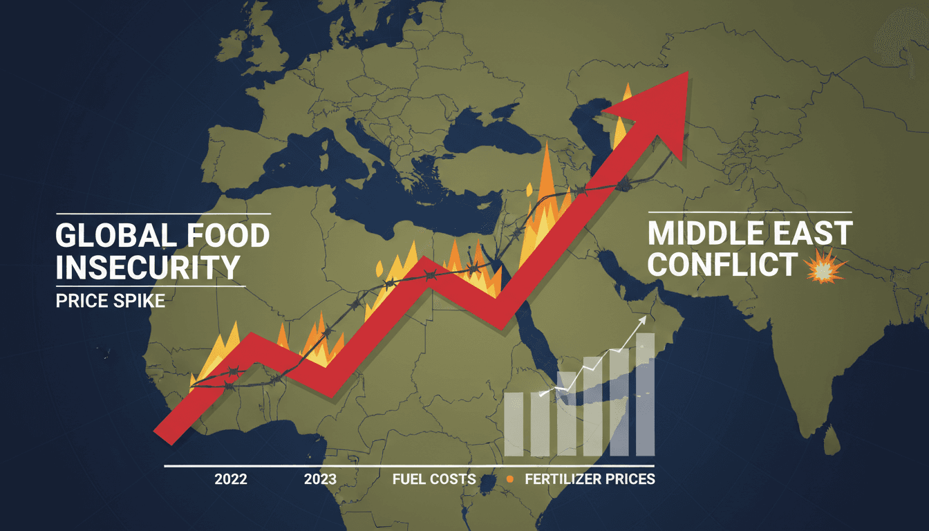 A visual representation of the impact of the Middle East conflict on global food security.