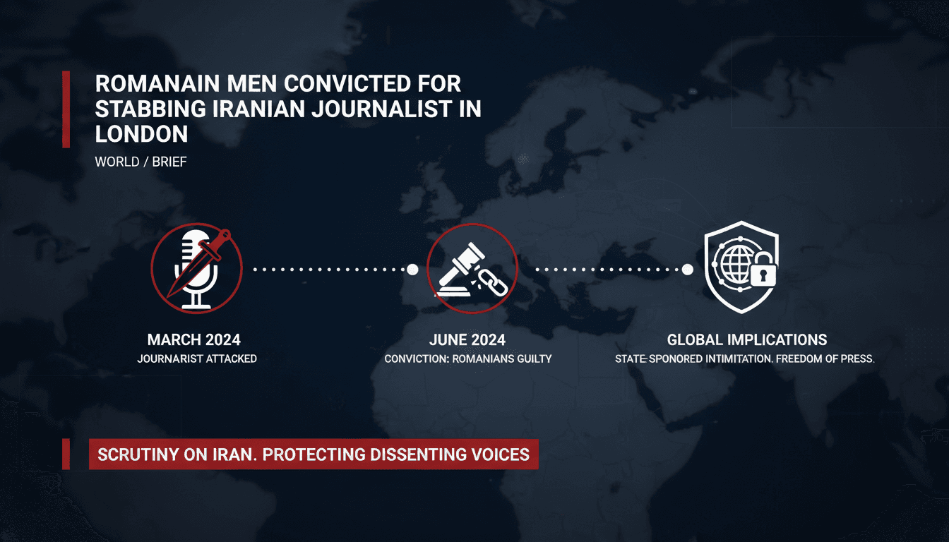 Conviction of Romanian men for stabbing Iranian journalist in London