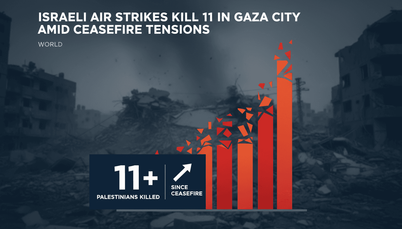 Israeli Air Strikes Kill 11 in Gaza City Amid Ceasefire Tensions