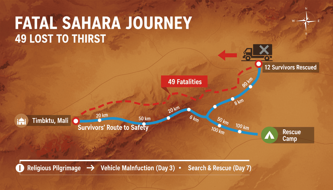 A desolate view of the Sahara desert highlighting travel risks.