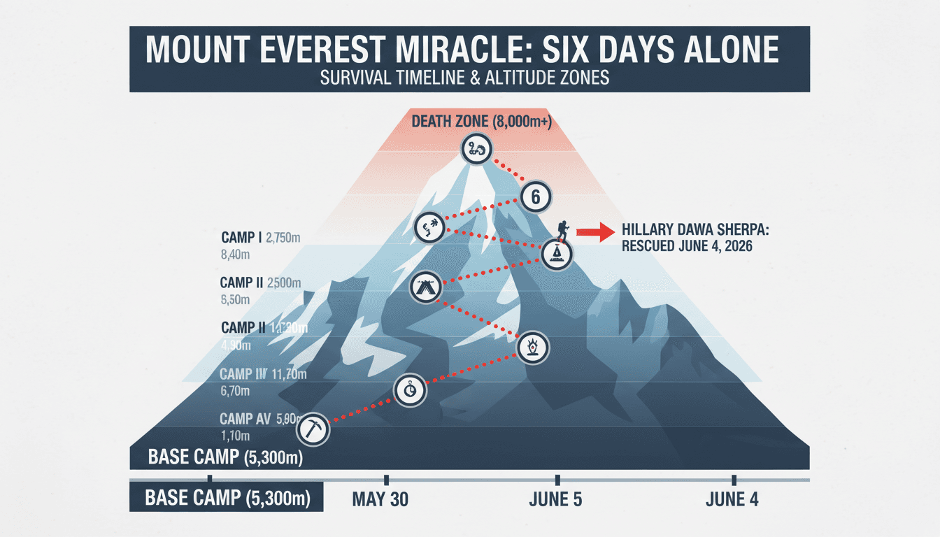 Hillary Dawa Sherpa Rescued After Six Days Alone on Mount Everest