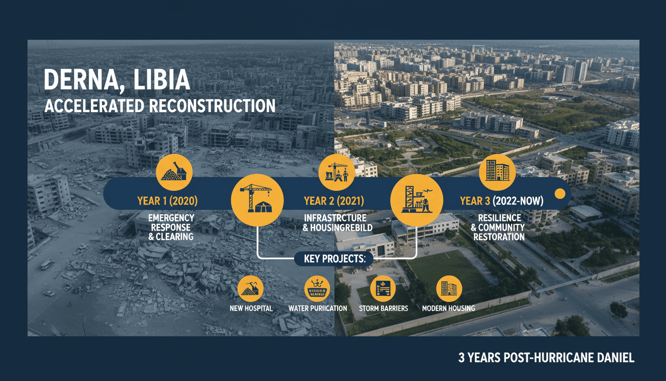 Reconstruction efforts in Derna, Libya after Hurricane Daniel