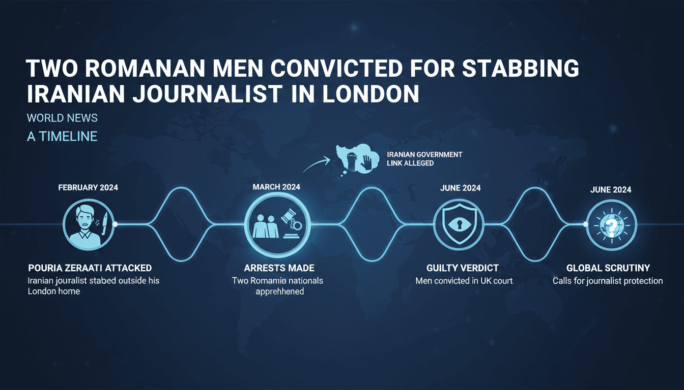 Two Romanian men convicted for stabbing Iranian journalist in London