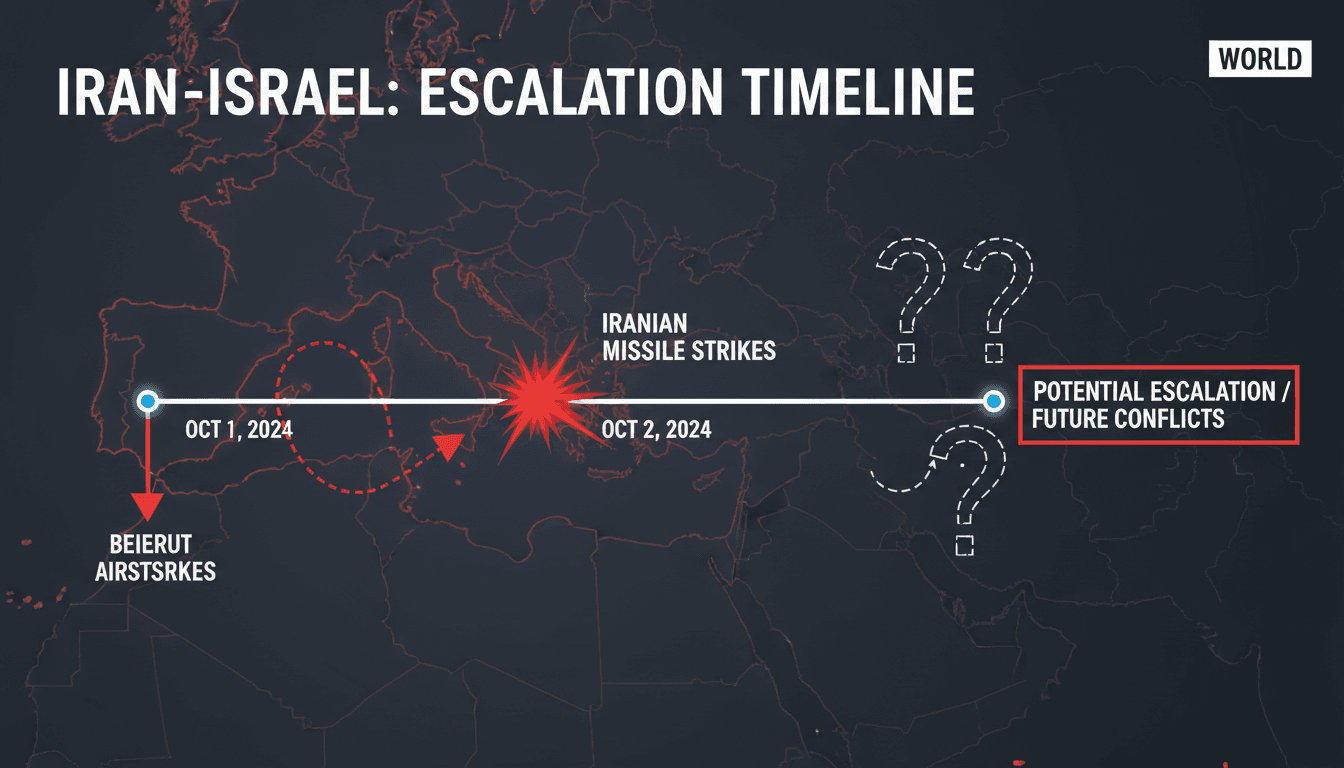 Iranian missile strikes targeting Israeli locations in response to airstrikes.