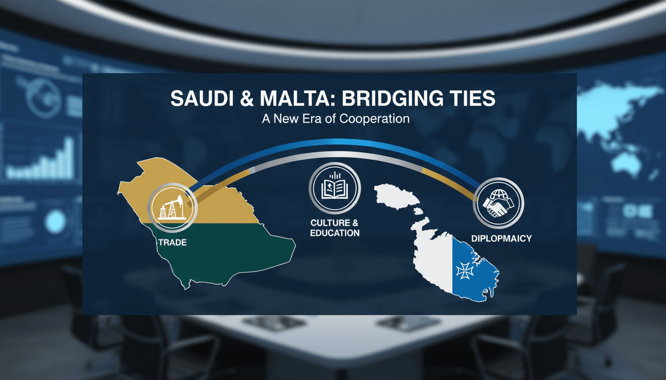 Saudi Crown Prince Mohammed bin Salman and Malta's Prime Minister Robert Abela