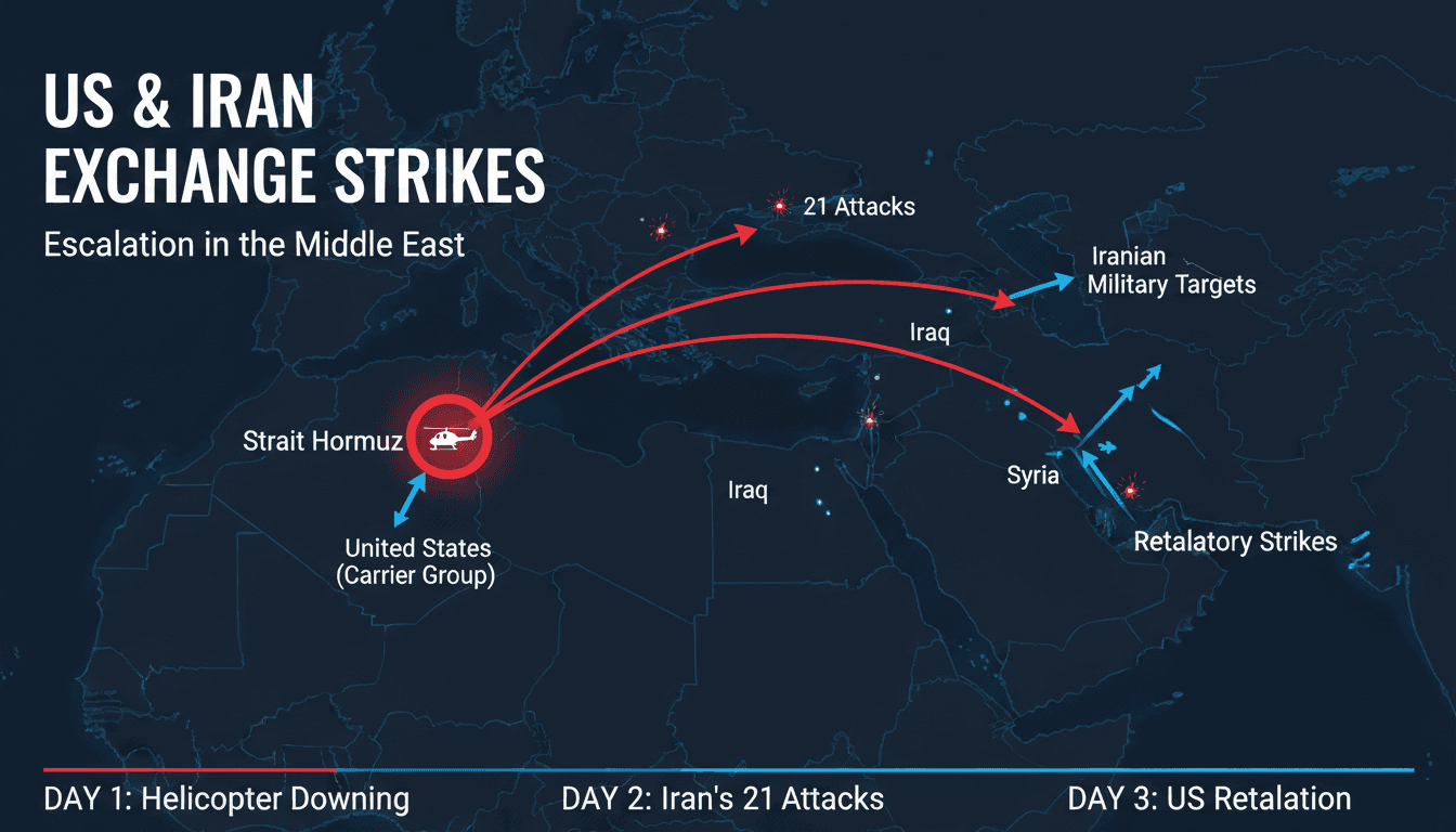 US and Iran engage in military strikes following helicopter downing