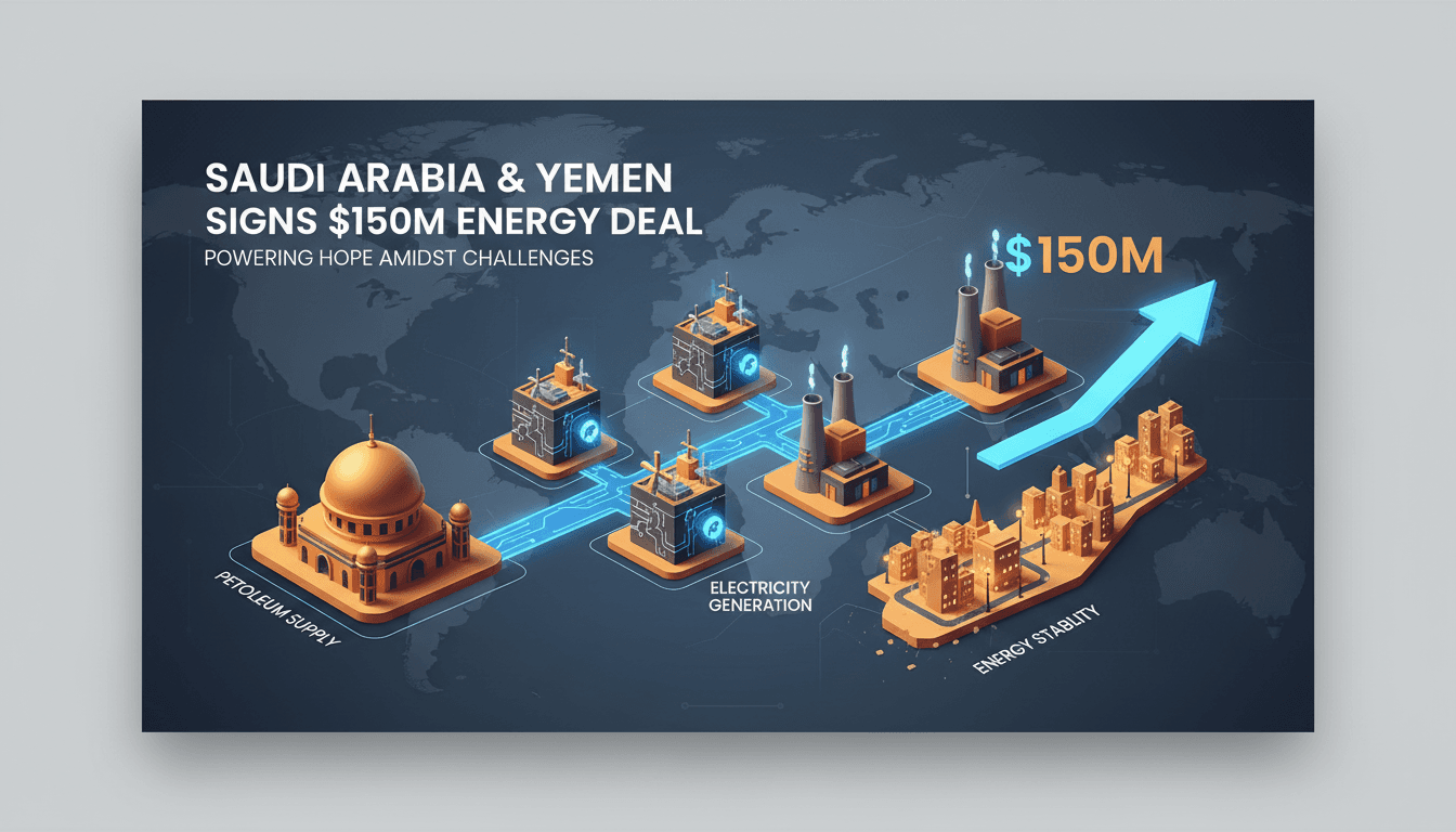 Saudi Arabia and Yemen leaders signing a petroleum supply agreement