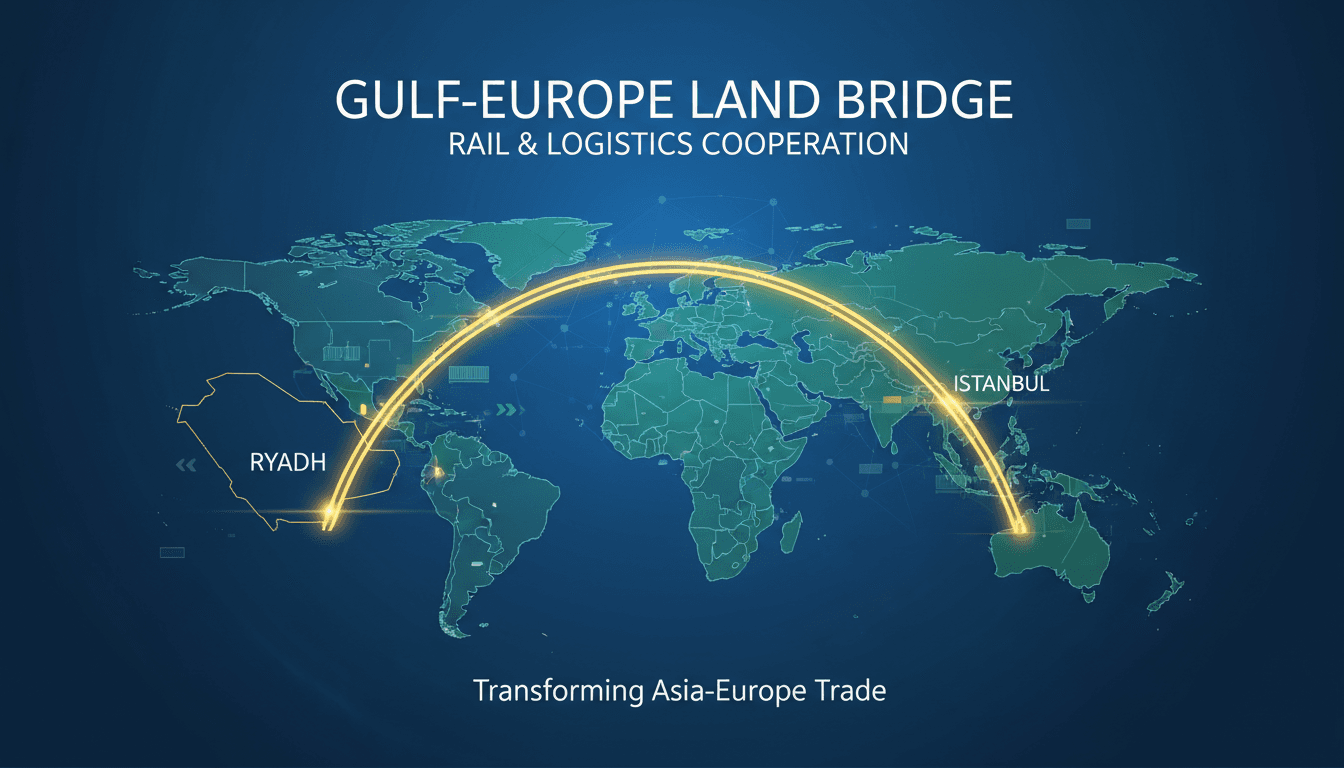 Saudi and Turkish officials signing railway cooperation agreements