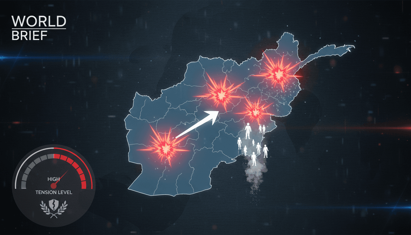 A map showing the locations of recent Pakistani airstrikes in Afghanistan.