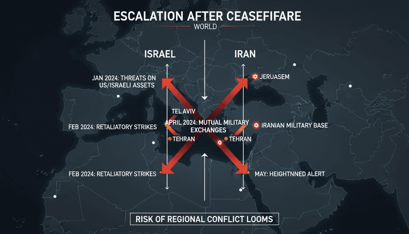 Israel and Iran escalate military exchanges after two-month ceasefire