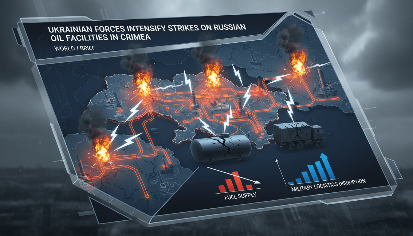 Ukrainian forces targeting oil facilities in Crimea during the conflict.