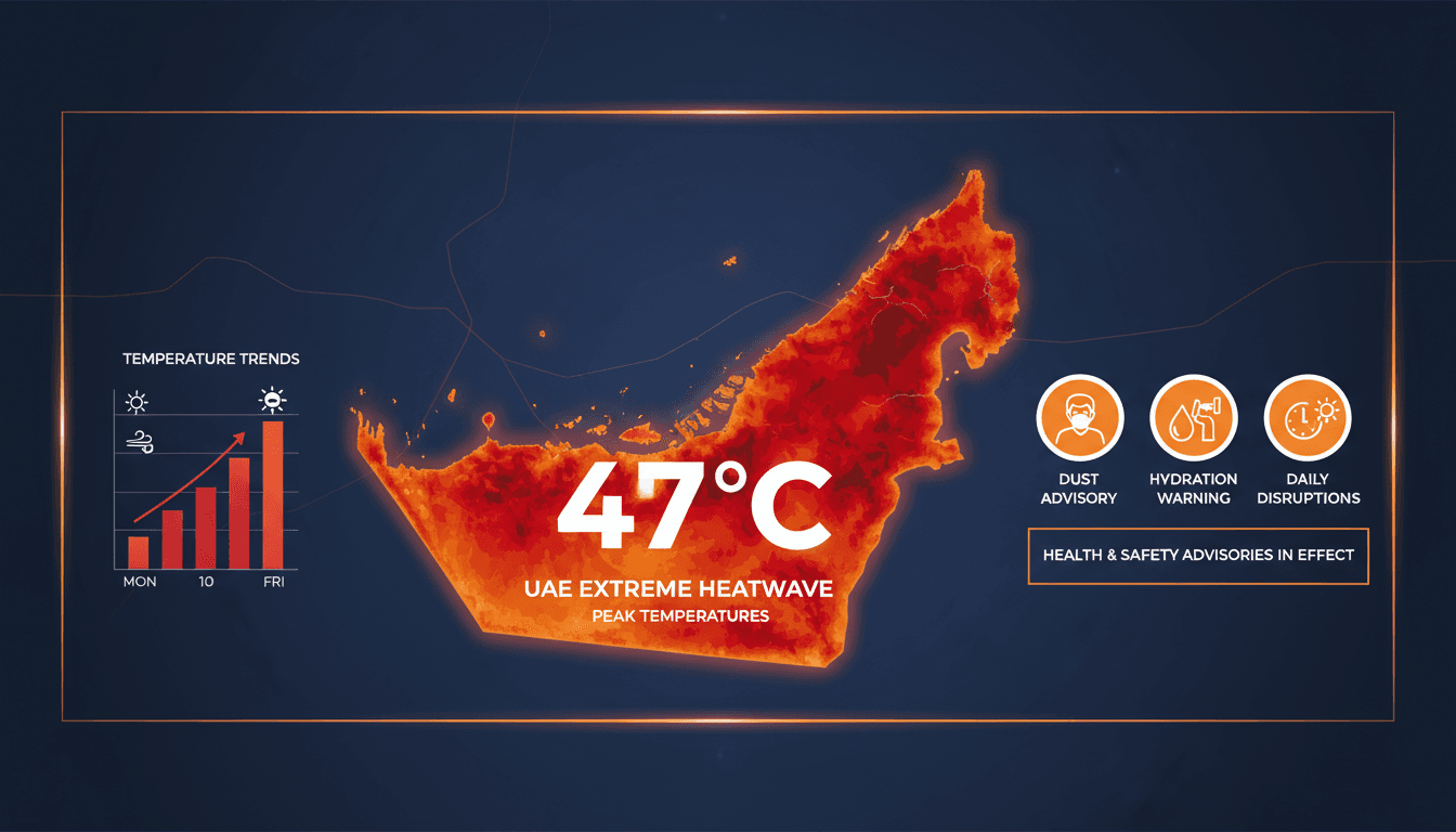 A view of a sun-drenched UAE landscape during a heatwave.