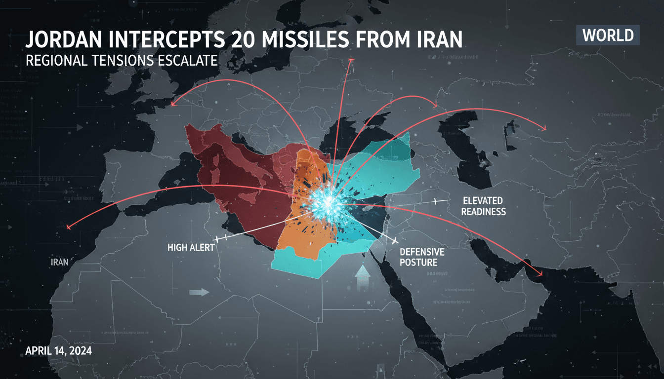 Jordanian military intercepting missiles launched from Iran