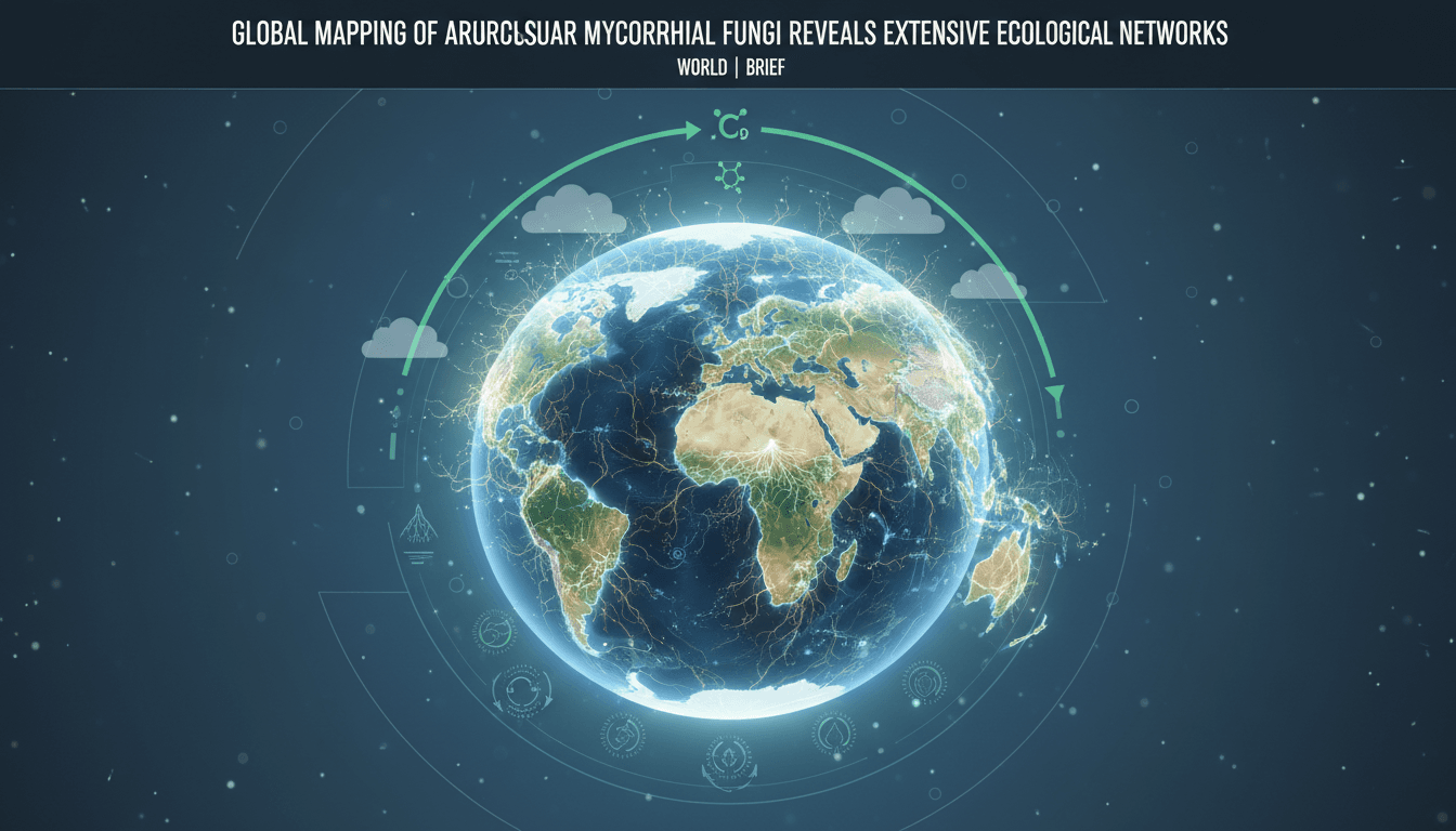 Global map of arbuscular mycorrhizal fungi networks showcasing ecological significance.