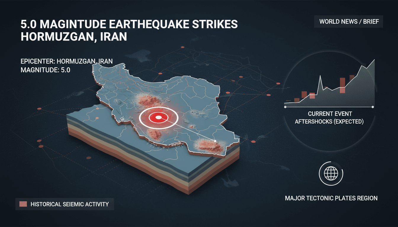 5.0 Magnitude Earthquake Strikes Hormozgan Province in Iran