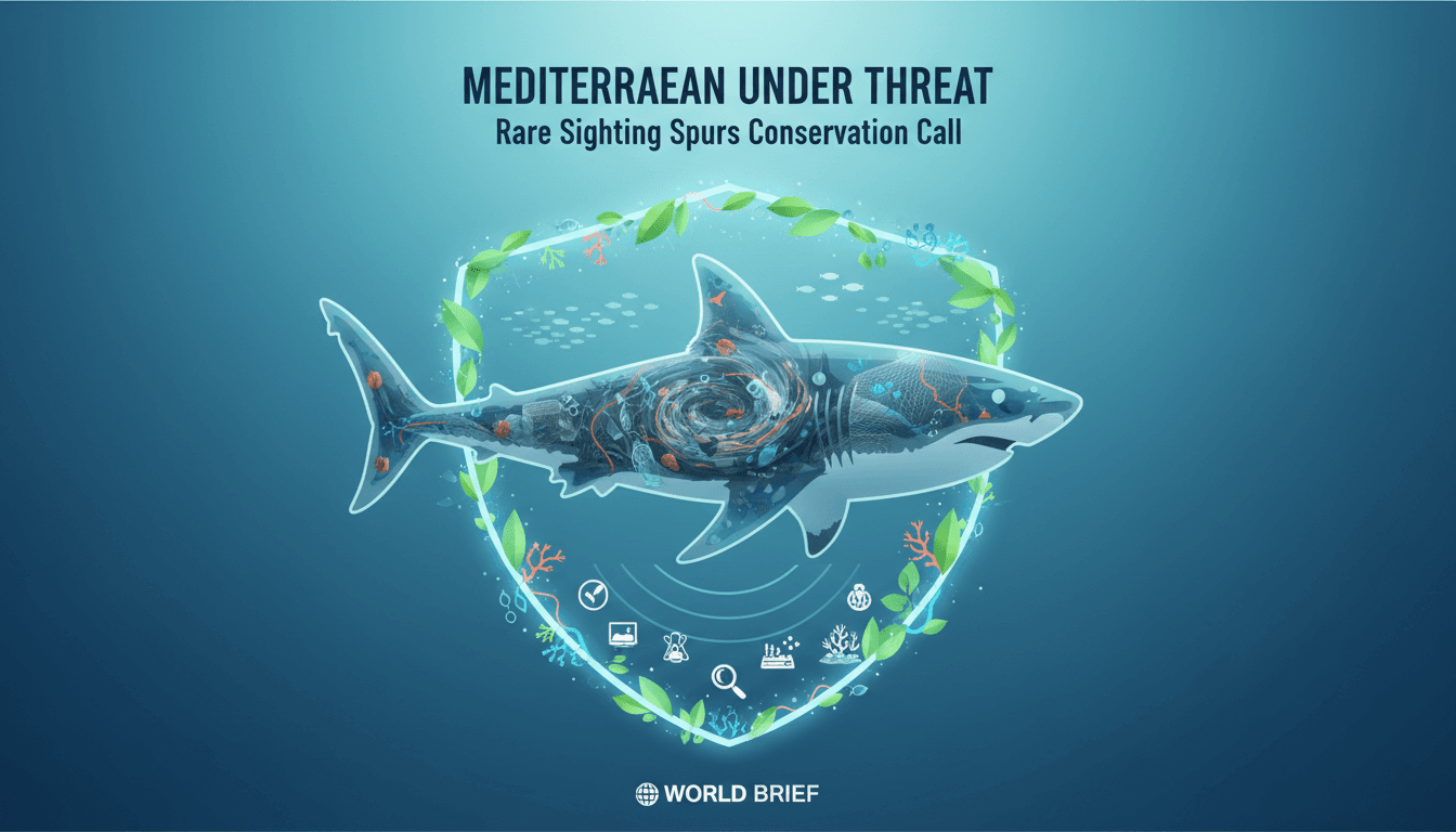 Rare great white shark sighting captured in Mediterranean Sea