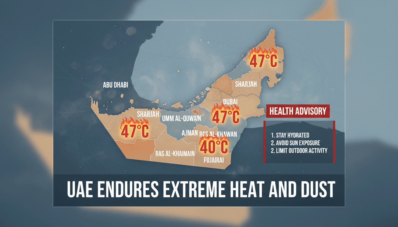 UAE Endures Extreme Heat and Dusty Weather Conditions