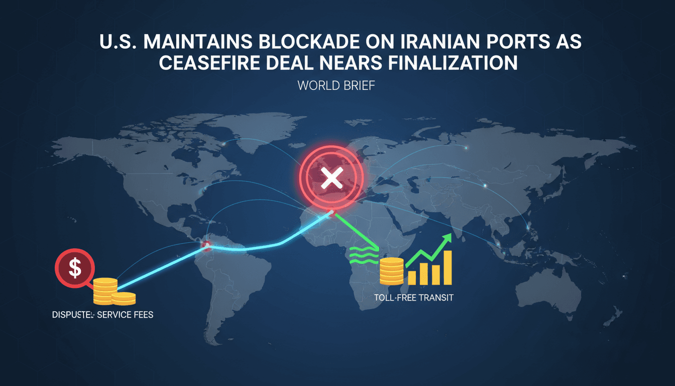 U.S. naval blockade near Iranian ports with maritime traffic implications