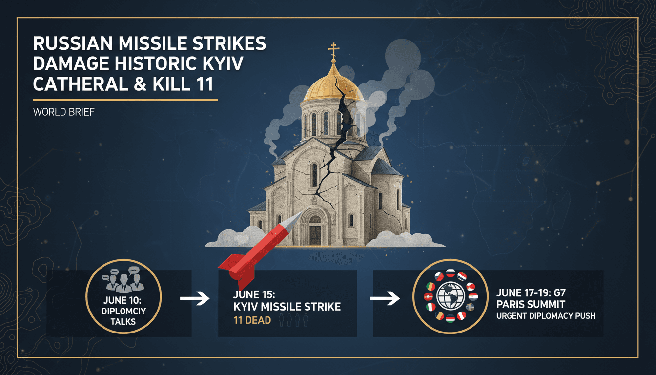 Damage to historic Kyiv cathedral following Russian missile strikes