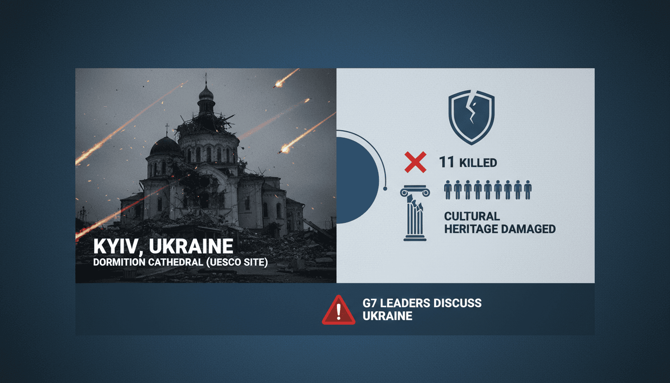Russian missile strike on Kyiv kills 11 and damages UNESCO site
