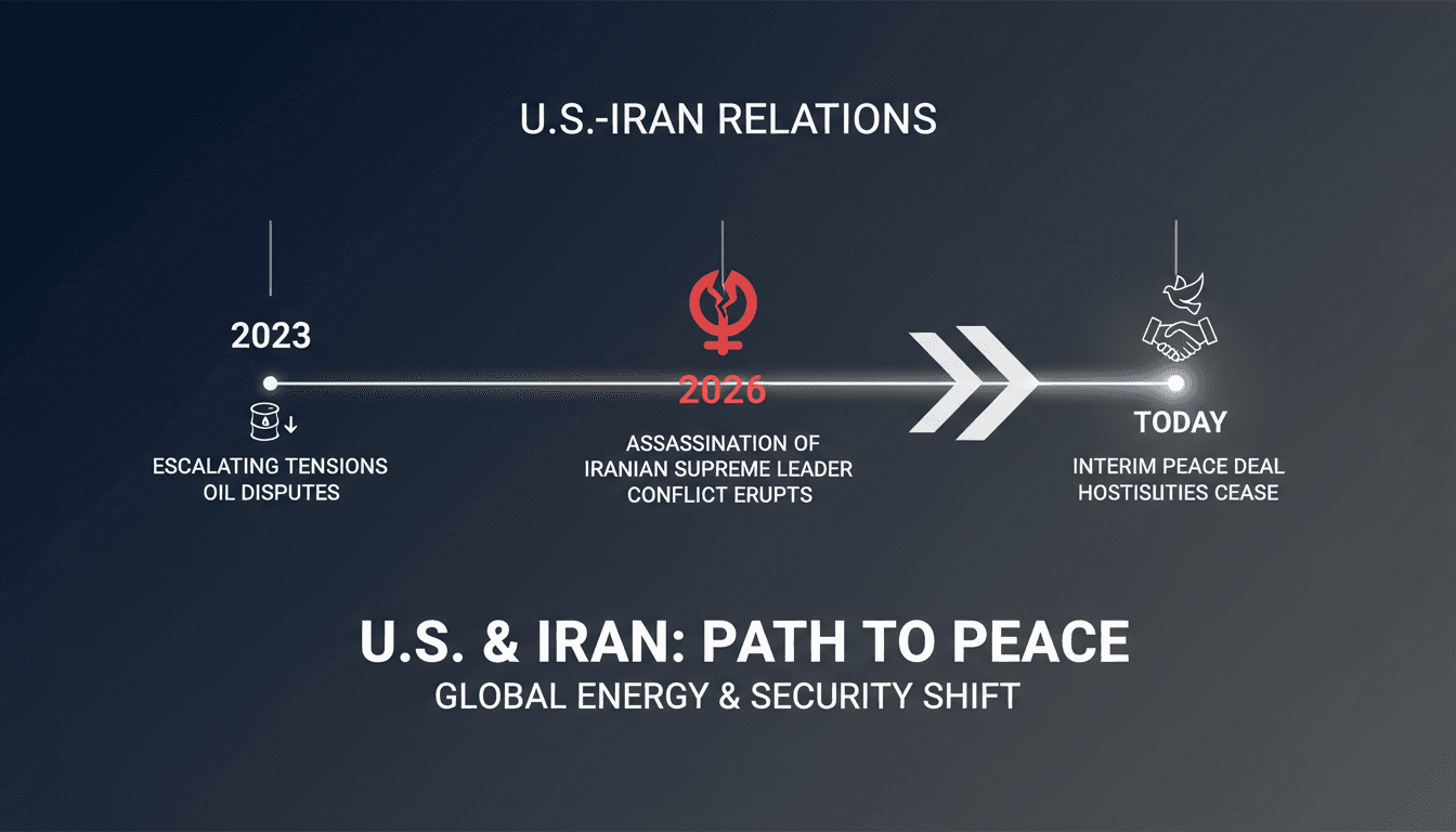 U.S. and Iran leaders signing peace agreement